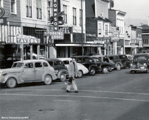 Howard W. Voland crossing Main St. 1953